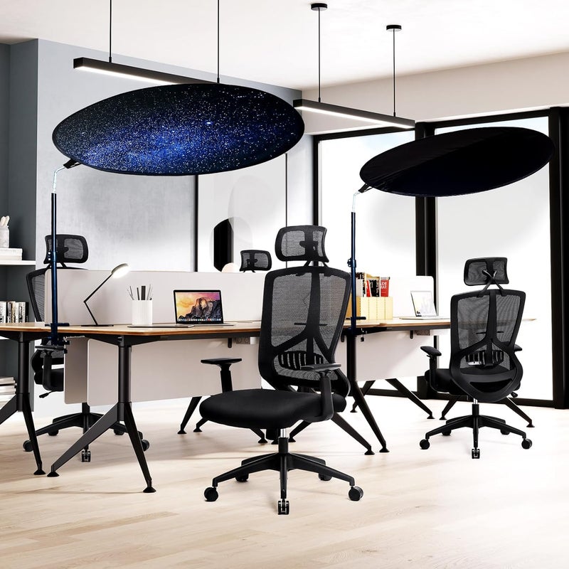 VSUNTENT Office Cubicle Desk Shade Anti-Glare Cover Light Sensitive Professionals Cubicle Light Blocker for Workspaces Desk Canopy 36" Circular Shading Light Shade with Clamp - Image 5
